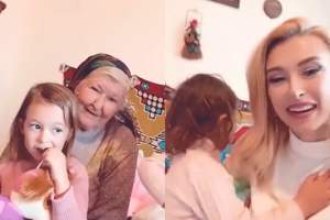 Andreea Bălan și fetițele, vizită surpriză în casa bunicii sale! Cum au fost așteptate de bătrână / VIDEO