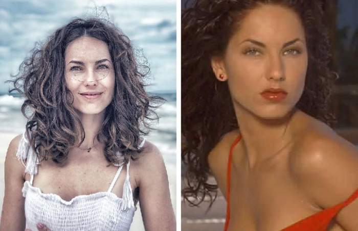 in poza din stanga Barbara Mori in prezent si in poza din dreapta Barbara Mori in telenovela rubi