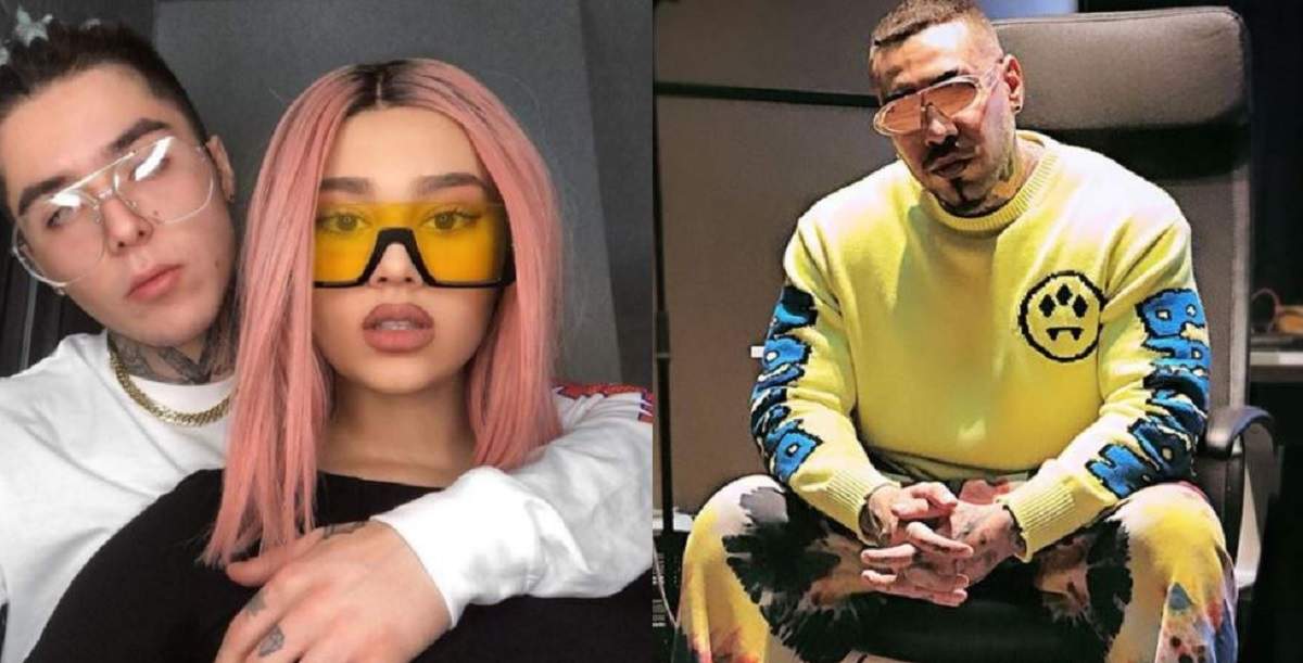 Lino Golden a postat un mesaj subtil pe Instagram Lino Golden o ține în brațe, pe la spate, pe Andra Ghinea. În dreapta este o poză cu Alex Velea care poartă ochelari de soare și hanorac galben.