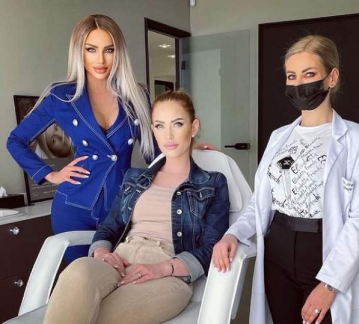 Bianca Drăgușanu si sora ei la medicul estetician pentru o interventie