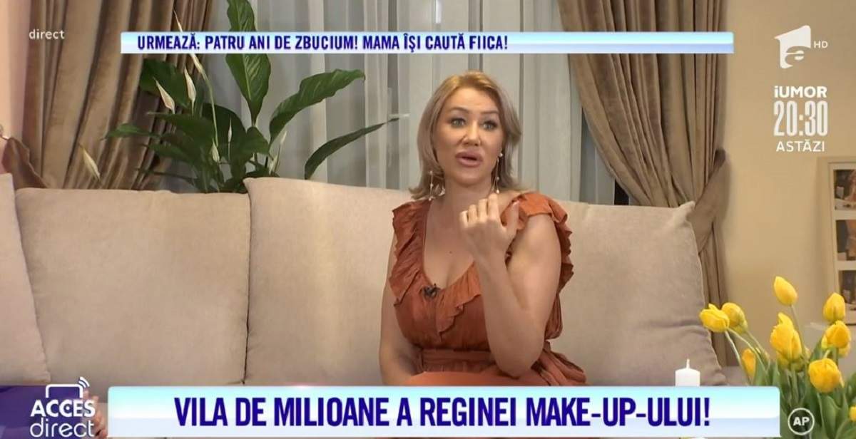 Acces Direct. Imagini de senzație din vila „reginei make-up-ului”! Secretul succesului Sabinei Cornea: „De mică dădeam banii pe cosmetice” / VIDEO