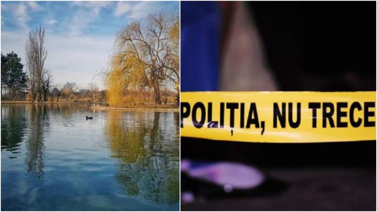 Colaj cu parcul IOR/ banner cu poliția.