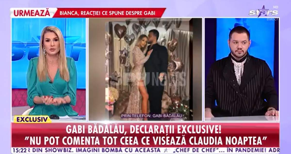 Gabi Bădălău, reacție dură la adresa Claudiei Pătrășcanu, în direct la Antena Stars: ”Visează milioane de euro, nu sunt gâsca ei. Îi place circul la TV” 