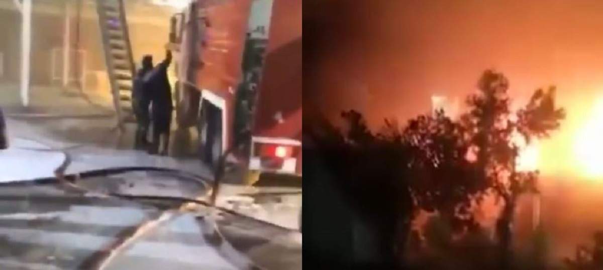 Un colaj cu incendiul de la spitalul din Irak în care au murit 23 de pacienți Covid. Pompierii au intervenit pentru a stinge flăcările.