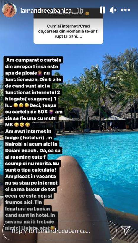 Cât a costat-o pe Andreea Bănică vacanța în Kenya! Artista a scos din buzunar sume fabuloase: „Orice serviciu în plus...” / FOTO