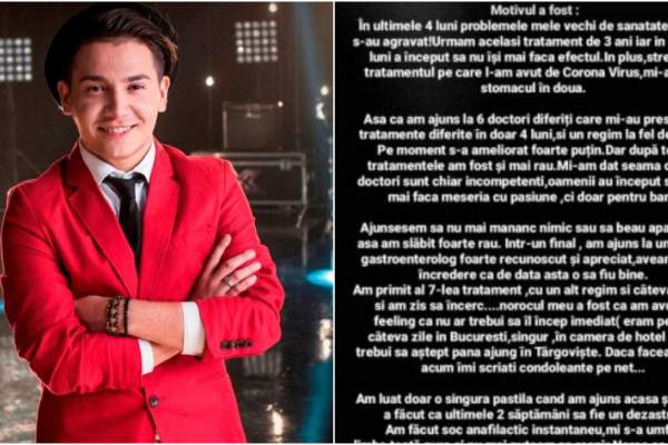 Florin Răduţă, câștigătorul X Factor, grave probleme de sănătate: ”Nu puteam să respir, nu mai vedeam, tot corpul îmi amorțise”