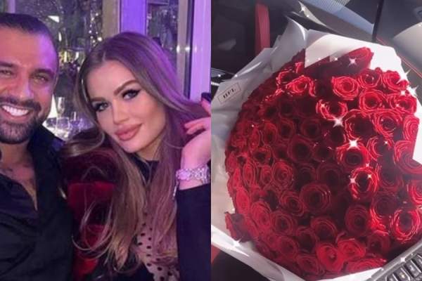 Daria Radionova, surprinsă cu un buchet imens de trandafiri roșii! Are un nou admirator sau sunt chiar de la Alex Bodi?