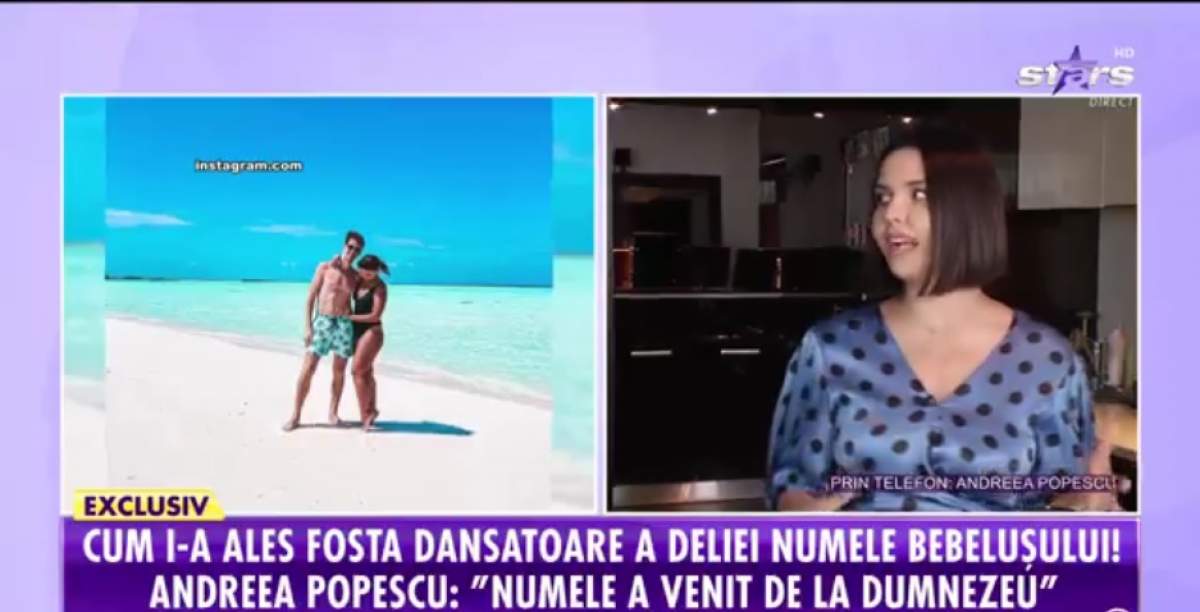 Andreea Popescu, dezvăluiri despre a doua sarcină la Showbiz Report. Fosta dansatoare a Deliei așteaptă o fetiță / VIDEO