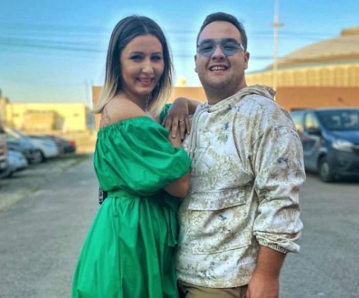 irina onescu in rochie verde alaturi de Răzvan Babană