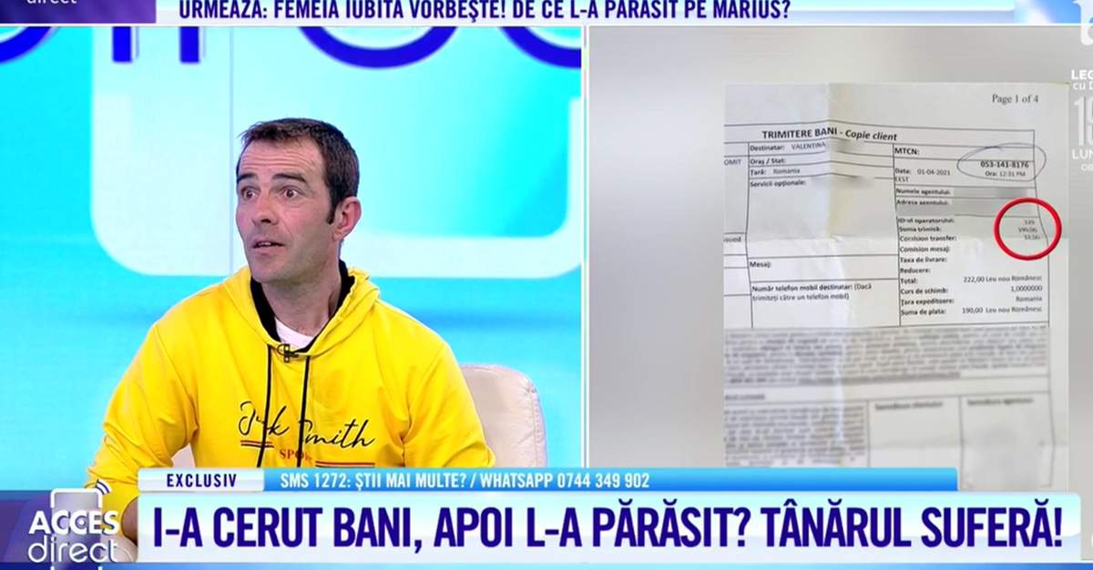 Acces Direct. Marius a sperat la o familie, dar femeia de care s-a îndrăgostit l-a păcălit! I-a cerut bani și a dispărut / VIDEO