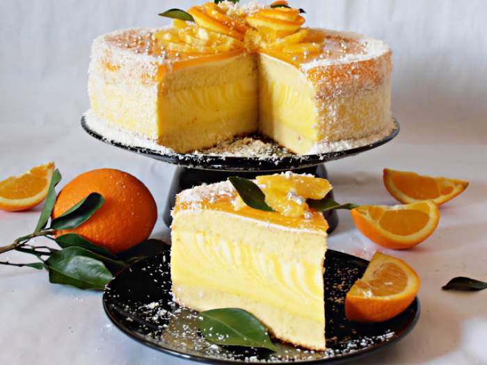Un tort cu vanilie, lămâie și portocale