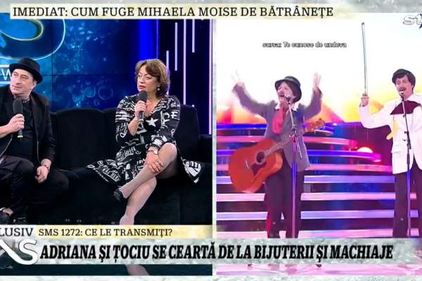 Adriana Trandafir și Romică Țociu, dezvăluiri la Xtra Night Show despre momentele tensionate de la Te cunosc de undeva! Au ajuns să se certe pe bijuterii și machiaje / VIDEO