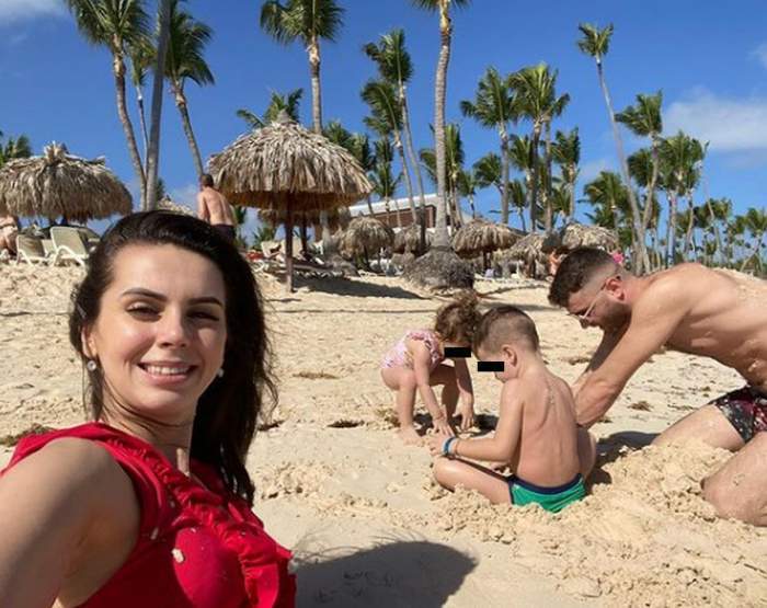 Georgiana Lobonț in costum de baie alaturi de familie in vacanta din punta cana