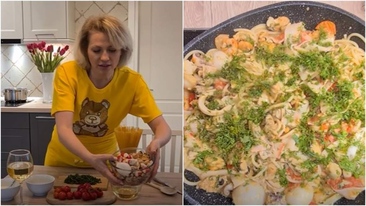 Captură video cu rețeta gătită de Mirela Vaida.