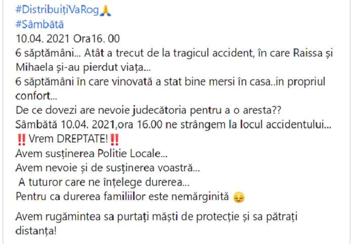 Decizie de ultimă oră în dosarul șoferiței care a ucis două fete, băută la volan / Rudele victimelor au făcut un anunț cutremurător