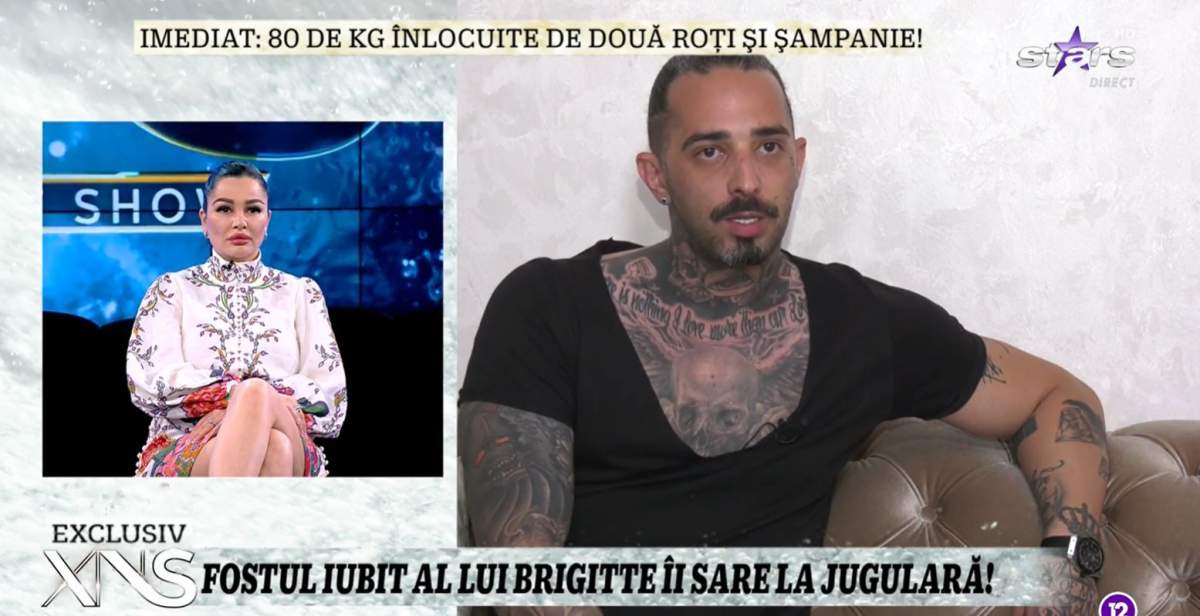 Fostul iubit al lui Brigitte Pastramă, atac furibund la adresa brunetei, la Xtra Night Show. Cum se apără vedeta: „Ne certam zilnic” / VIDEO