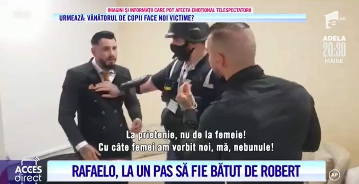 Acces Direct. Scandalul continuă între Rafaelo și Robert Ionescu. Cei doi au fost despărțiți de forțele de ordine: „Ești un fake”