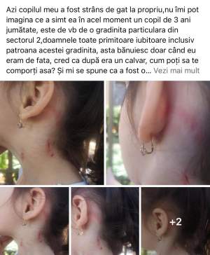 O fetiță de 3 ani a fost agresată la o grădiniță din București. Părinții copilului fac acuzații grave la adresa conducerii