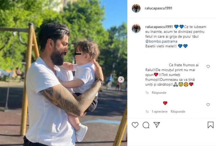 Captură cu mesajul postat de Raluca Pastramă pe Instagram.