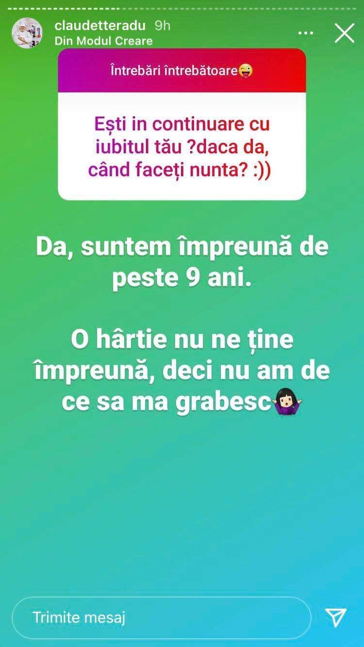 Mesajul Claudiei Radu de pe Instagram. Le-a vorbit fanilor despre nuntă.