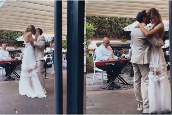 Moment emoţionant la nunta lui Dani Oțil cu Gabriela Prisăcariu! Dansul celor doi i-a dat gata pe invitaţi / VIDEO