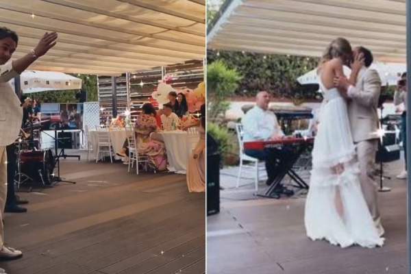 Ținuta purtată de Răzvan Simion la nunta colegului său, Dani Oțil! Cei doi au ales costume asemănătoare