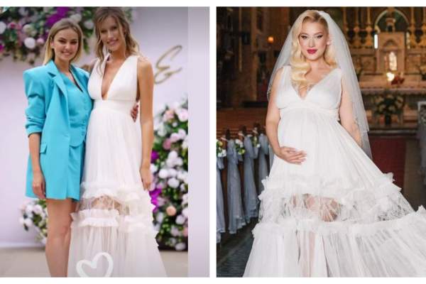De unde s-a inspirat Gabriela Prisăcariu pentru rochia purtată în ziua nunții sale. O influenceriță de top a purtat aceeași ținută / FOTO