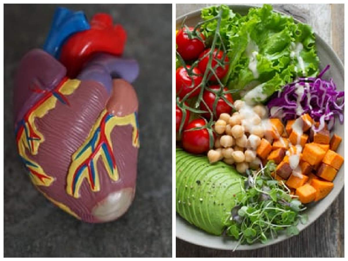 o inimă și un bol cu legume