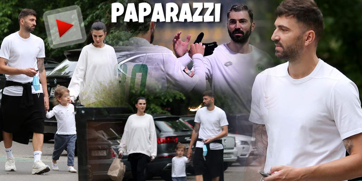 Adrian Ropotan nu este doar un fotbalist de succes, ci și un familist convins! Cum a fost surprins jucătorul alături de soție și copil / PAPARAZZI 