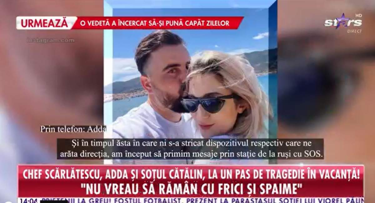 Adda a vorbit despre furtuna care i-a prins pe barca, in Grecia