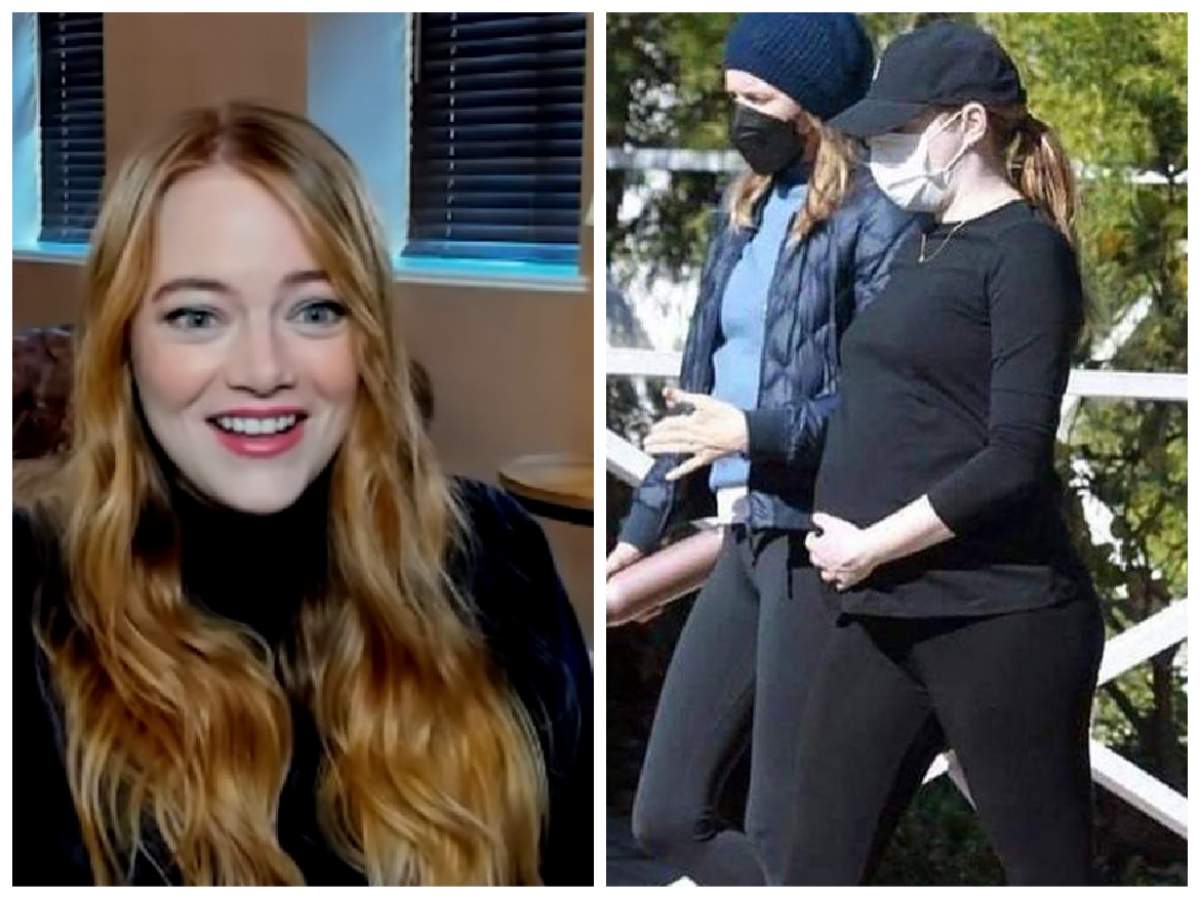 Emma Stone, într-un interviu și Emma Stone pe stradă, când era gravidă