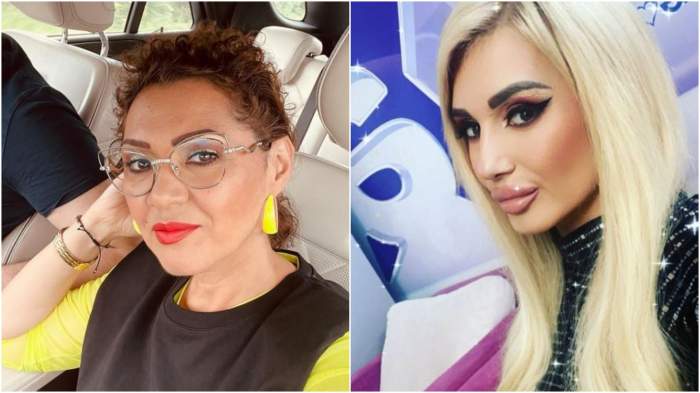 Colaj cu Minodora, selfie în mașină/ Bianca Rus, selfie la Antena Stars.