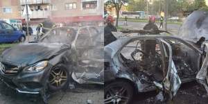 Momentul în care mașina afaceristului Ioan Crișan a explodat. Bolidul s-a aprins ca o torță în câteva secunde / VIDEO