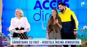 Acces Direct. Theo Rose, declarații despre nunta cu nepotul lui Nea Mărin. Artista și iubitul, sărut pătimaș în direct, la TV: „Suntem deja o familie” / VIDEO