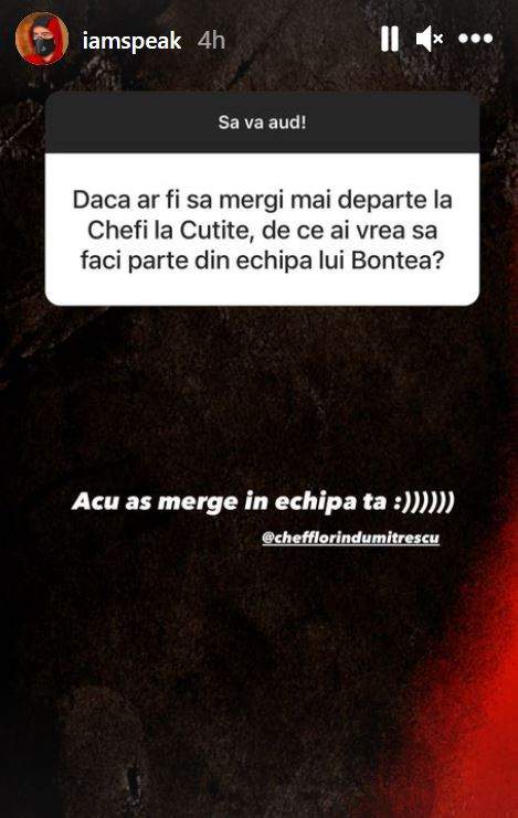 Ce a răspuns Speak, după ce a fost întrebat din ce echipă ar face parte la Chefi la cuțite / FOTO