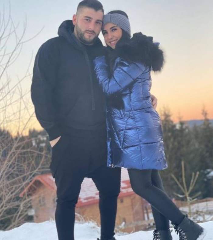 Denisa Jurcan alături de Andrei, iubitul său, la munte.