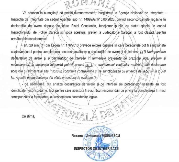 Răsturnare de situație în dosarul polițistului care a abandonat-o pe Alexandra Măceșanu în casa „monstrului din Caracal” / Ministerul de Interne, la loc comanda!