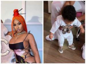 Nicki Minaj a pus prima filmare cu băiețelui ei de 8 luni. Micuțul încearcă să facă primii pași / VIDEO