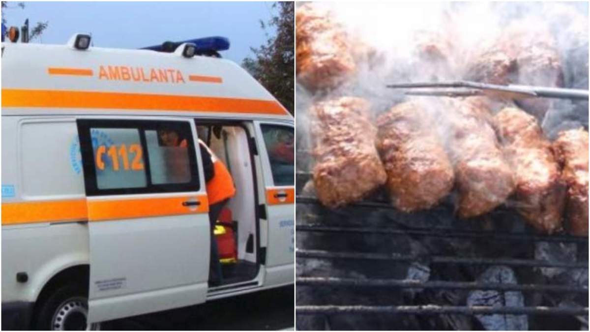 Colaj cu o ambulanță/ mici pe grătar.