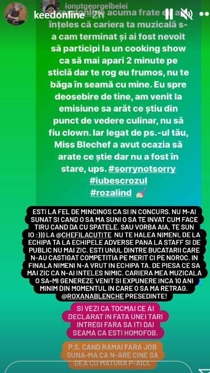 Ionuț Belei și Keed, în război pe Internet! Concurenții de la Chefi la cuțite și-au aruncat cuvinte grele: „Sună-mă că nu are cine să dea cu mătura!” / FOTO