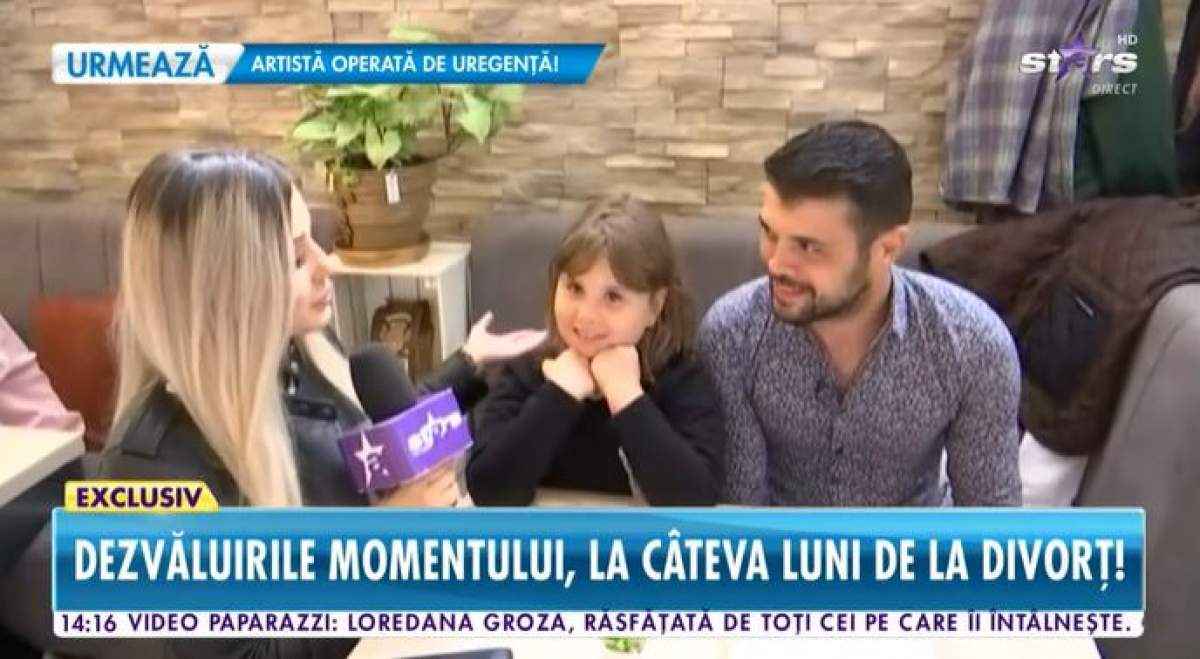 Marius Elisei și fiica sa în timpul unui interviu.