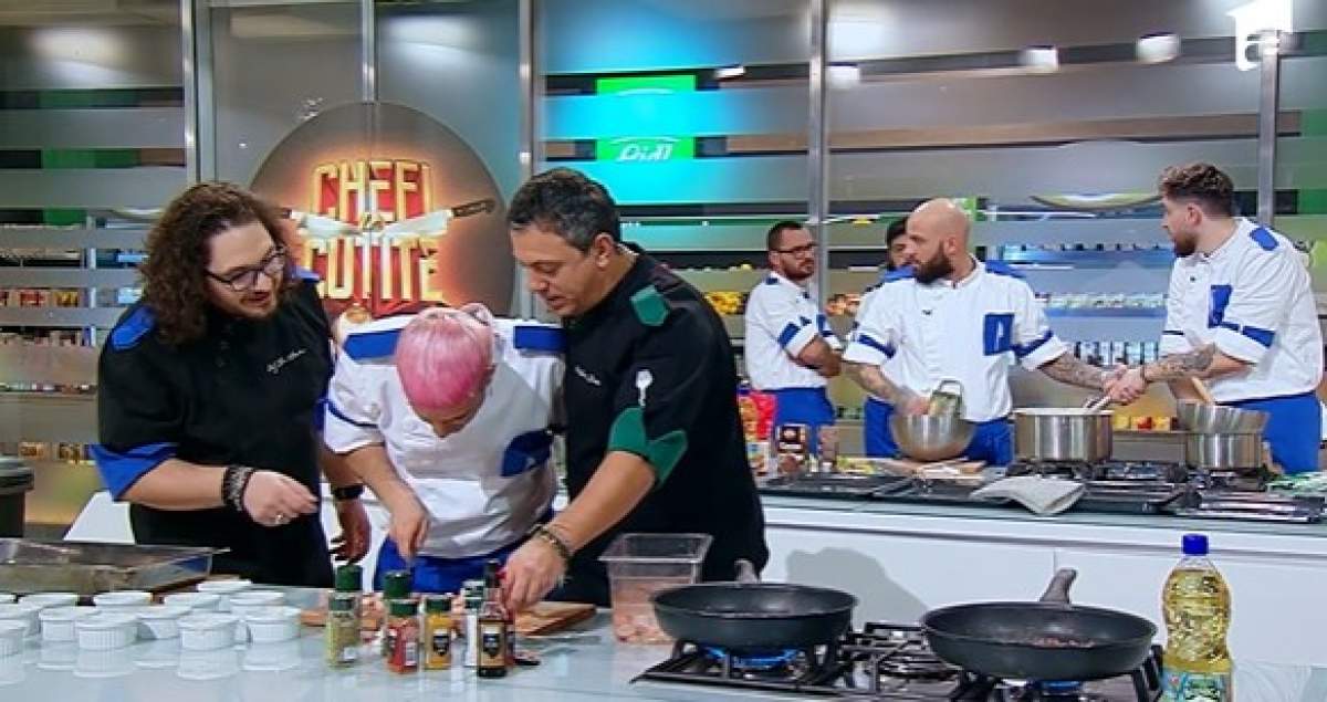 Chef Sorin Bontea, obligat să ajute echipa lui chef Florin Dumitrescu.