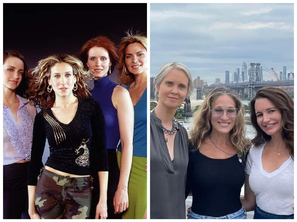 Actrițele din ”Sex and the City” s-au reunit! colaj cu actrițle in Sex and the City, atunci și acum