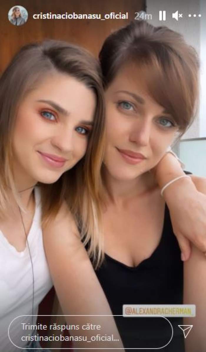 Cristina Ciobănașu alături de sora lui Vlad Gherman, selfie.