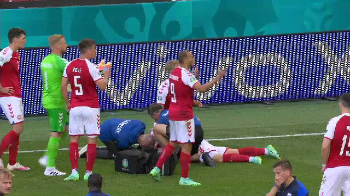 Cel mai șocant moment al anului în fotbalul european. Christian Eriksen, fără suflare, resuscitat de medici