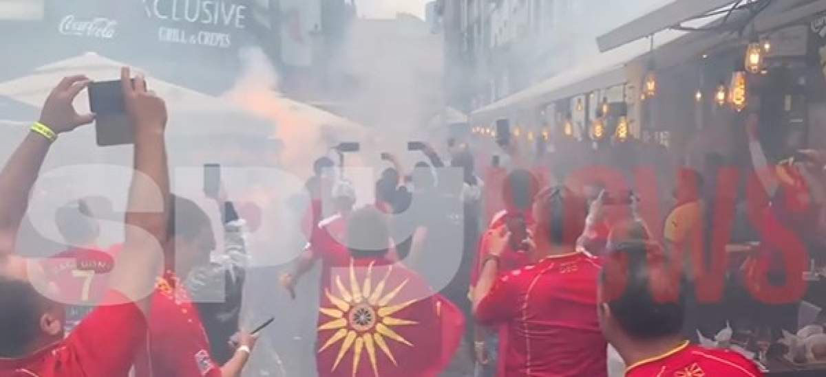 Suporterii Macedoniei au invadat Centrul Vechi al Capitalei suporterii Macedoniei în Centrul Vechi din București