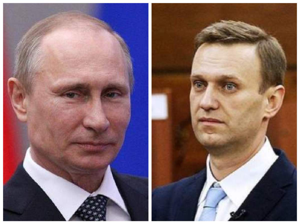 Vladimir Putin neagă că ar fi ordonat otrăvirea lui Aleksei Navalnîi colaj cu Vladimir Putin și Aleksei Navalnîi