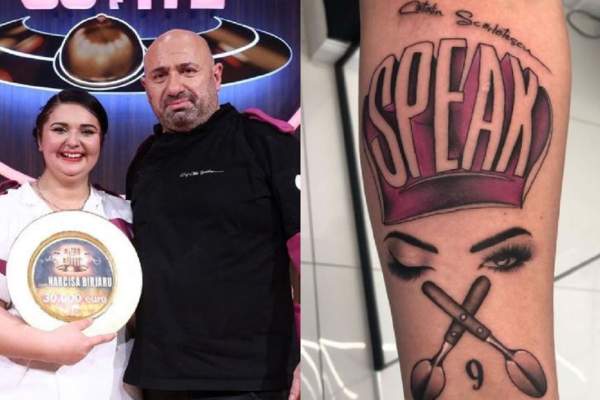 Narcisa Birjaru, tatuaj în cinstea lui Speak și a lui Cătălin Scărlătescu, după ce a câștigat Chefi la cuțite: „Cuvântul e cuvânt” / FOTO