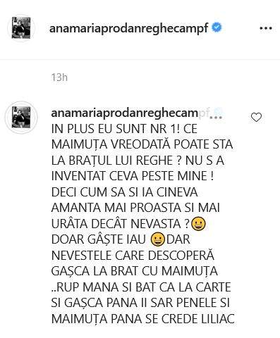 Anamaria Prodan, atac furibund la adresa amantelor: „Ce maimuță poate sta la brațul lui Reghe?” / VIDEO