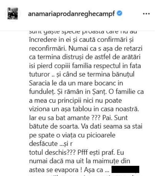 Anamaria Prodan, atac furibund la adresa amantelor: „Ce maimuță poate sta la brațul lui Reghe?” / VIDEO